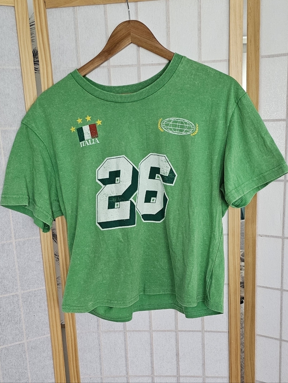 Italia 26 Cropped Soccer Tee Shirt